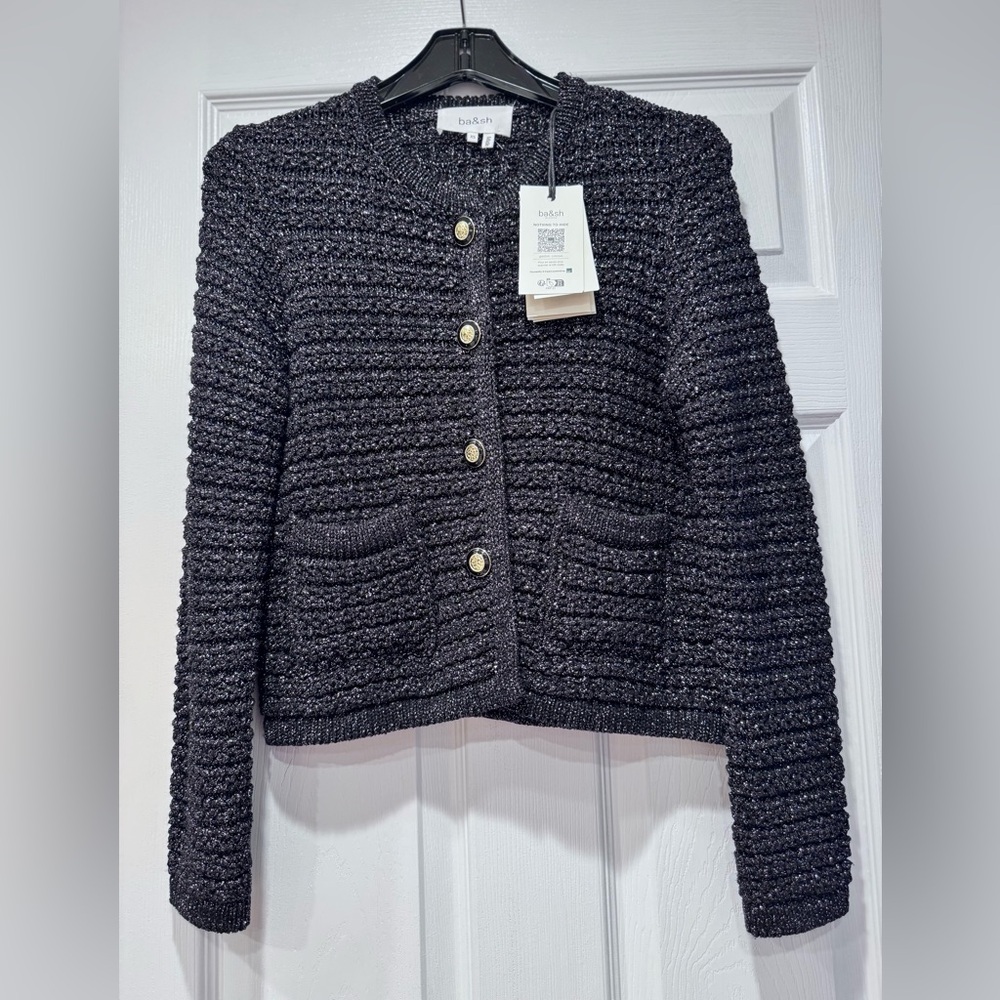 Ba&sh Metallic Black Sweater